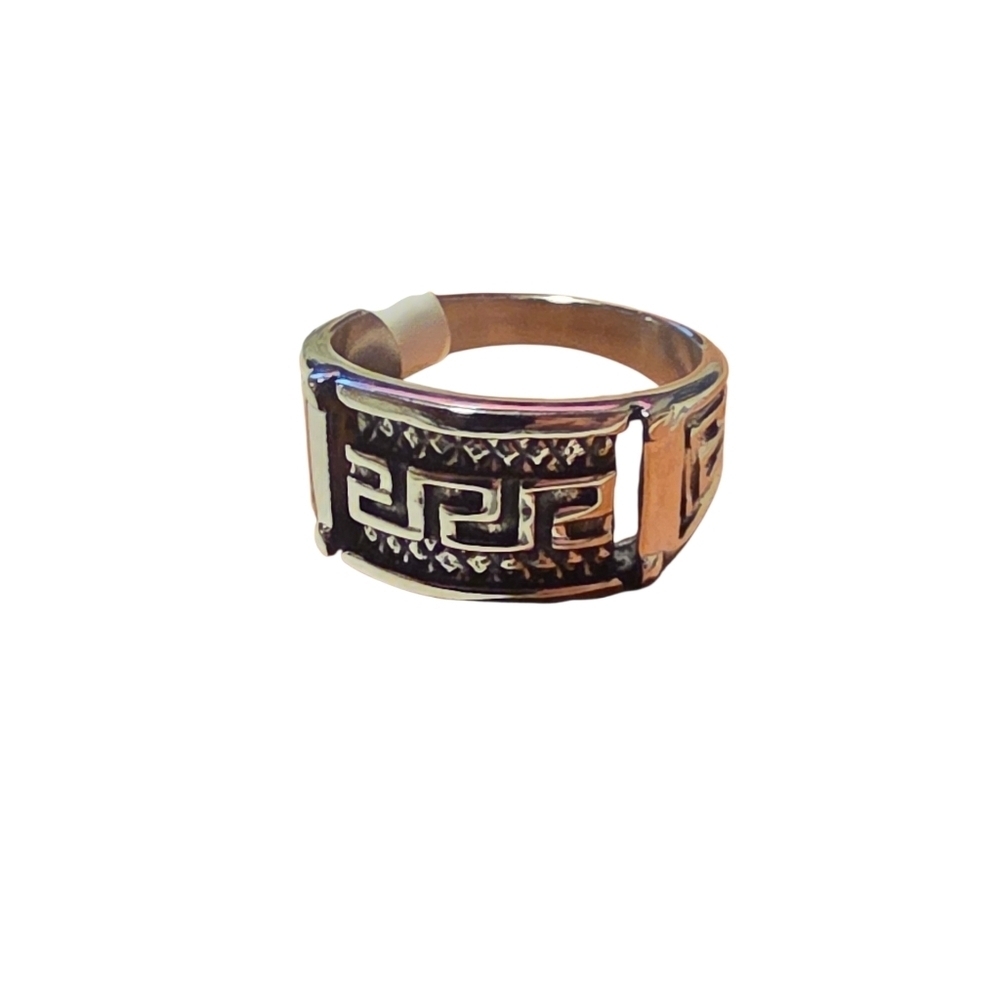 Men's Stainless Steel Greek Key Ring Size 11 - Picture 3 of 4